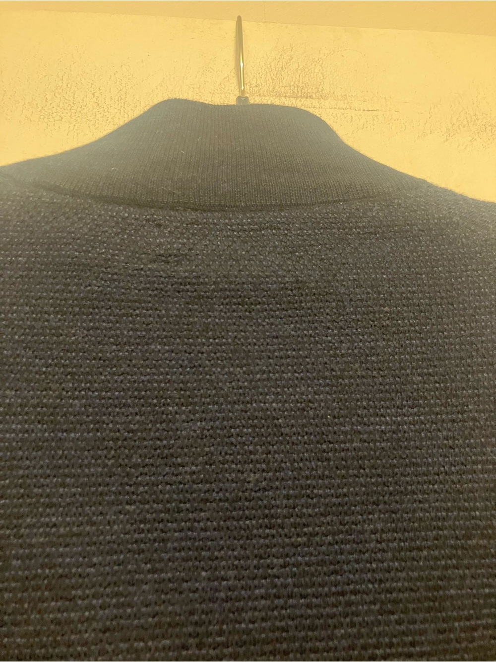 Polo Ralph Lauren 100% Merino wool Textured Quarter-Zip Sweater in navy blue XL - Picture 9 of 10